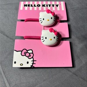 Hello Kitty White and Pink Hair Clips